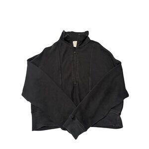 Aerie Black Quarter-Zip Jacket